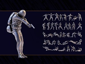 WWII Soldier Set 01 3D model