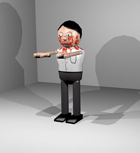 3d low-poly zombie male