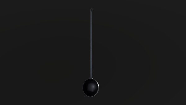 3D old metal spoon model