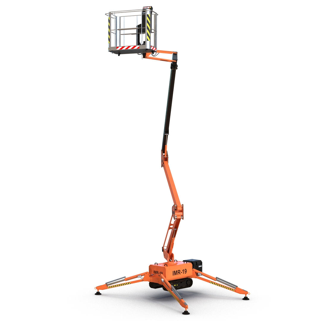 telescopic boom lift orange 3d 3ds