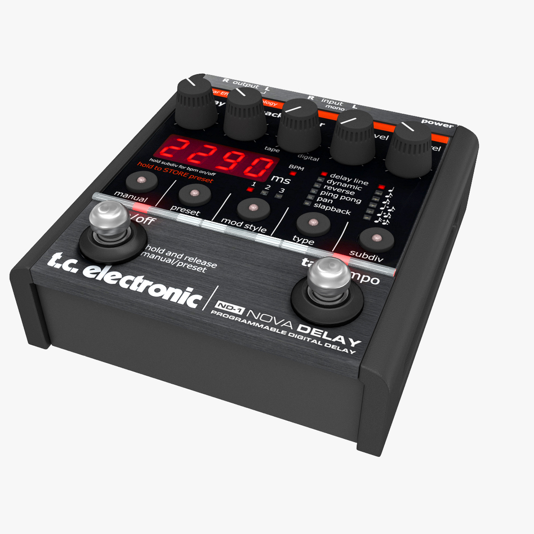 Guitar Stereo Delay Pedal 3d Max