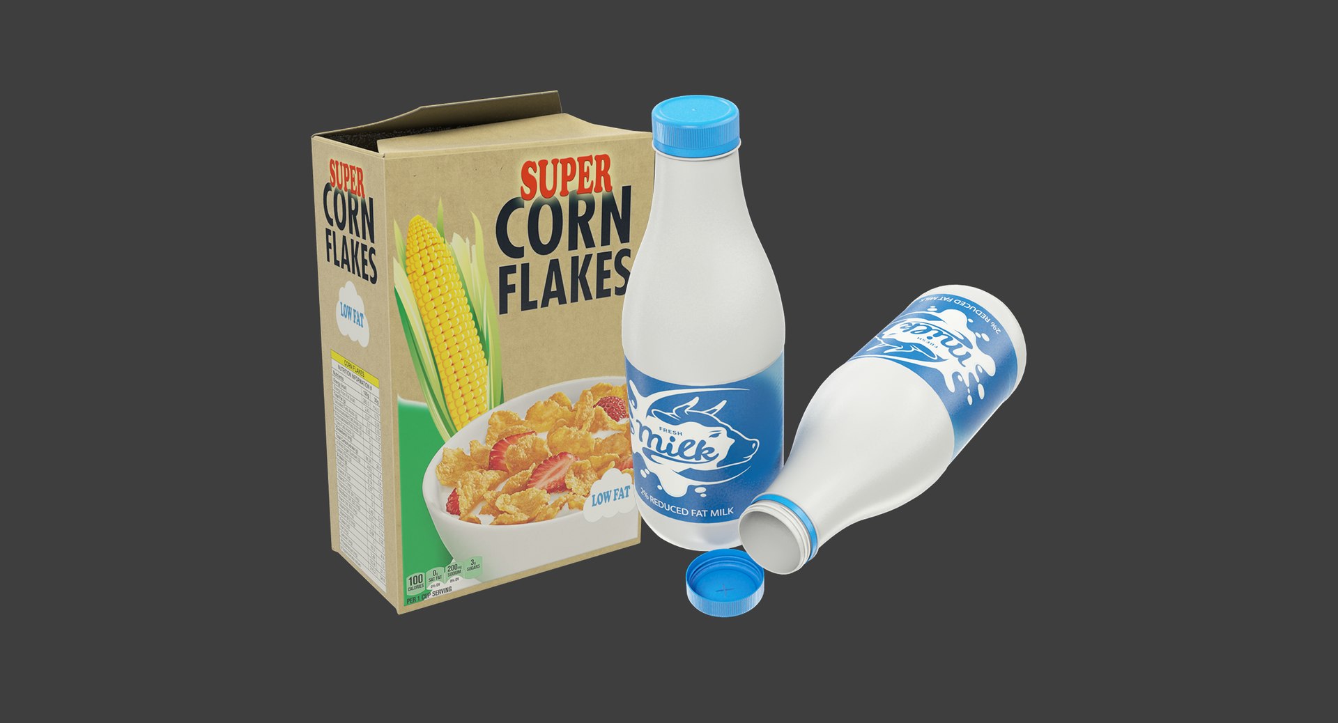 3D milk bottle corn flakes https://p.turbosquid.com/ts-thumb/m2/0Oi60G/3mtIKDJ8/corn_flakes_and_milk_bottle_003/png/1554823776/1920x1080/fit_q87/c4a1c0367cd57d898ce659ea85d7763459a24a5d/corn_flakes_and_milk_bottle_003.jpg