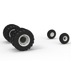 Wheel Set of Racing Combine Harvester Version 2 Scale 1 to 25