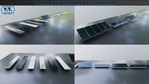 3D Rooftop Solar Systems Part Collection model