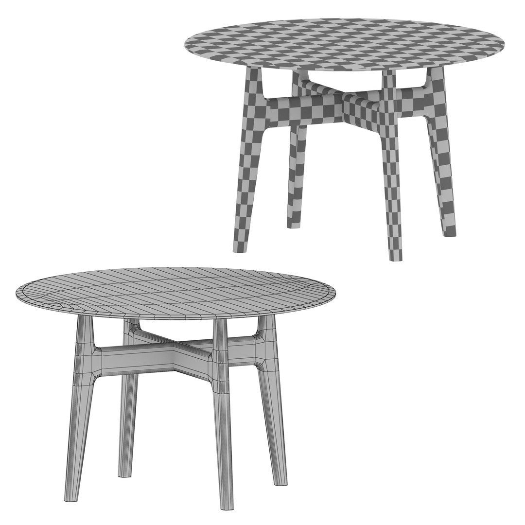 Tate Round Dining Table With Glass Top And Walnut Base 3D - TurboSquid ...