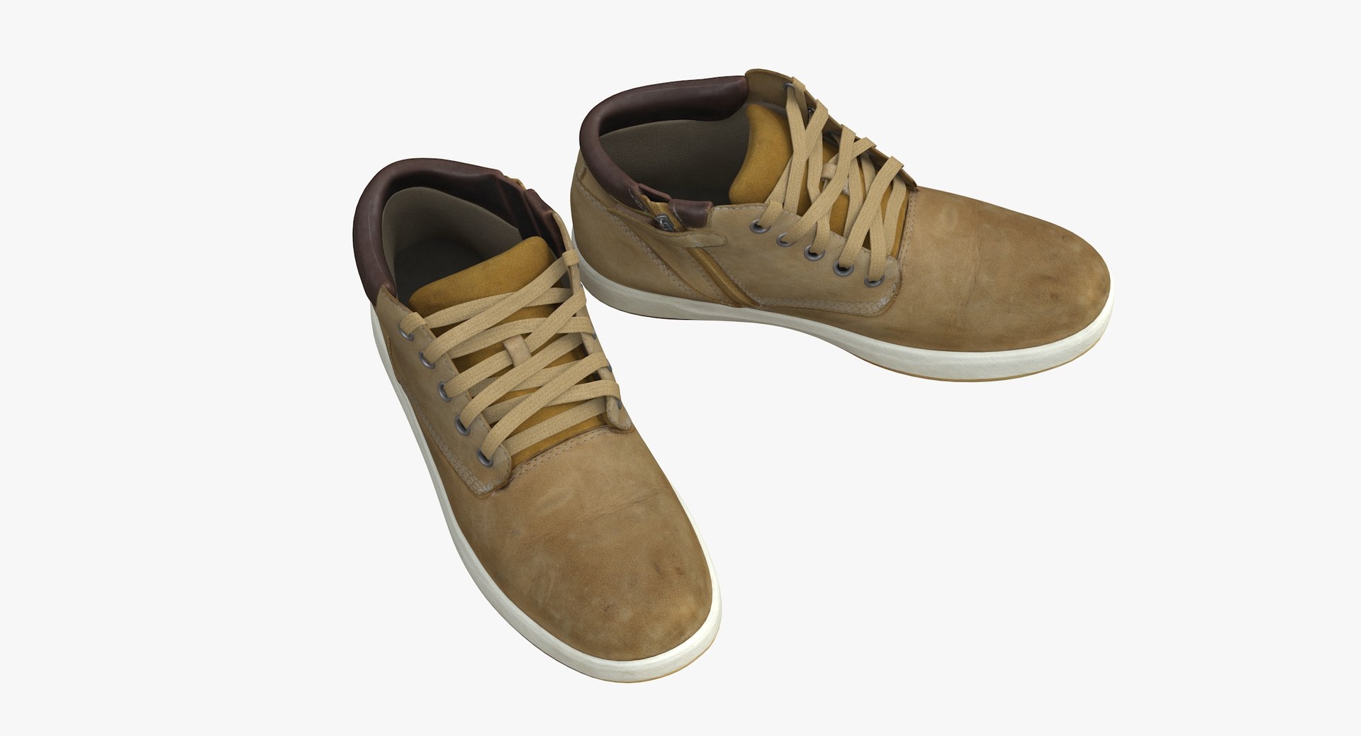 Beige Suede Sneakers Model TurboSquid 2041779