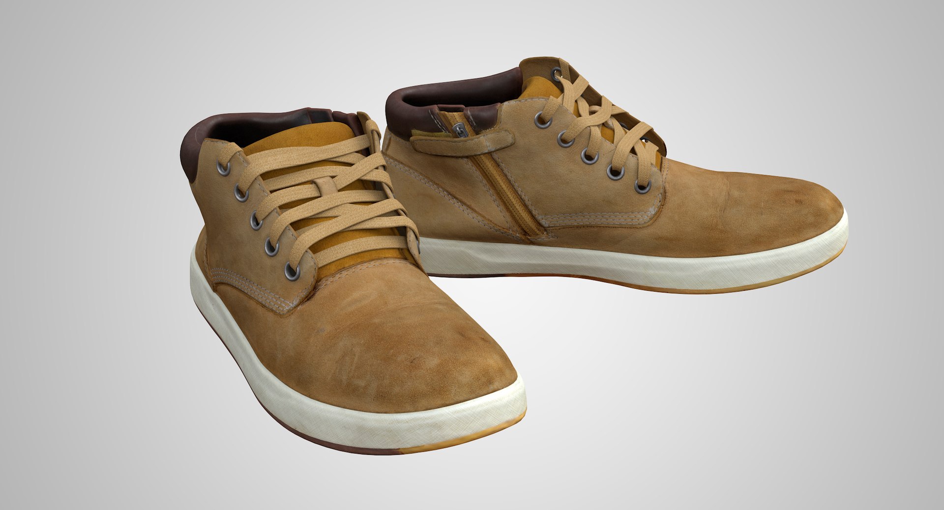 Beige Suede Sneakers model TurboSquid 2041779