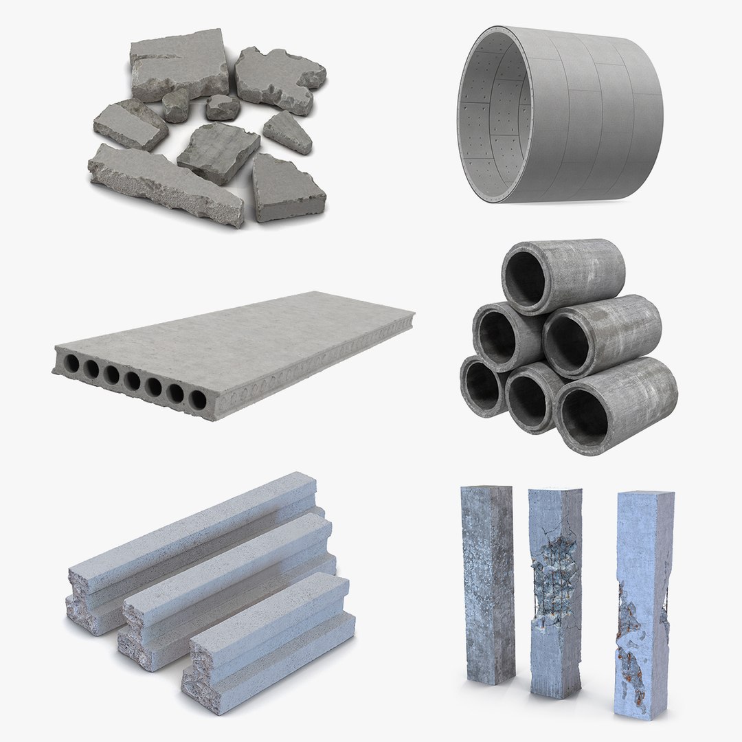 Concrete Elements Collection 3 3D model preview
