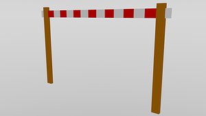 3D model white barrier