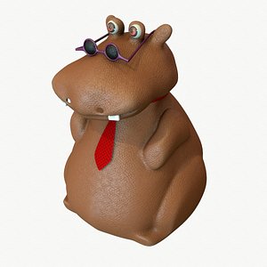3D Cartoon Hippo
