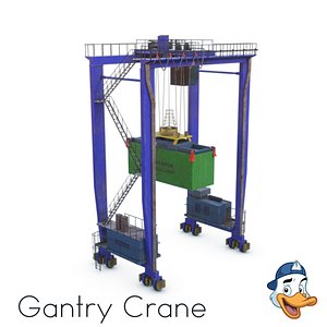 rubber tyred gantry crane 3D model
