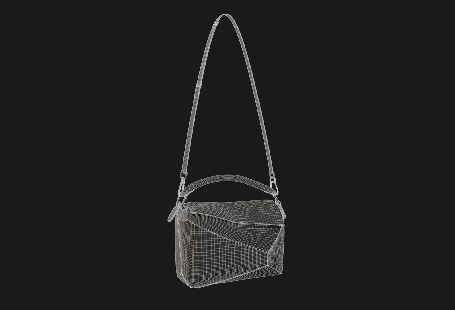 LOEWE Small Puzzle Edge bag Black 3D model https://p.turbosquid.com/ts-thumb/m2/Y53vsI/lD/loewewireframe_02/jpg/1748848881/1920x1080/fit_q87/74cc08acdb23a42000d7398ce1d2c65642b317ec/loewewireframe_02.jpg