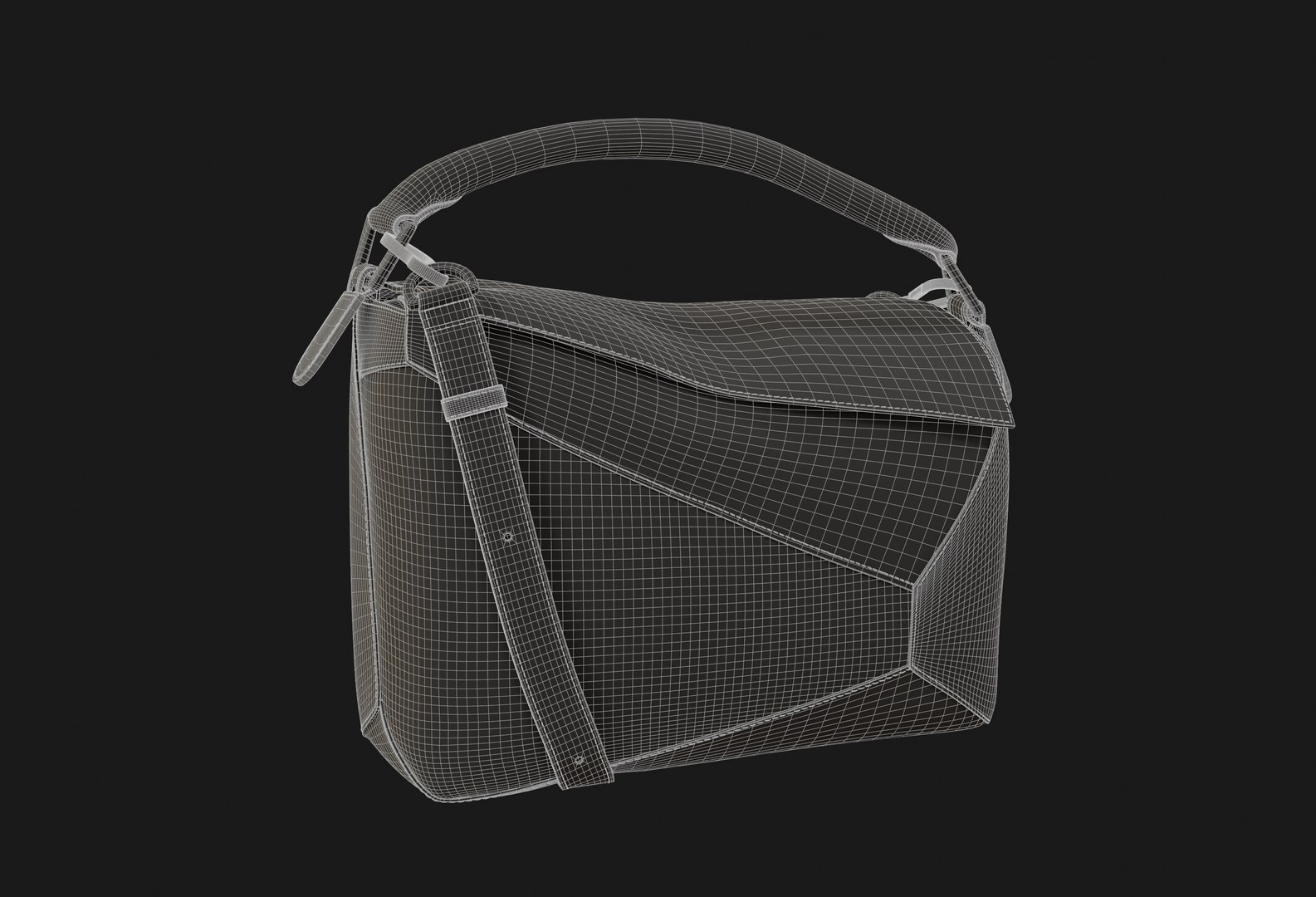 LOEWE Small Puzzle Edge bag Black 3D model https://p.turbosquid.com/ts-thumb/m2/Y53vsI/wA/loewewireframe_01/jpg/1748848881/1920x1080/fit_q87/68cd9c7181dc119d02089de7bb3f987e2dba7f9e/loewewireframe_01.jpg