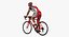 3D bicyclist red suit riding