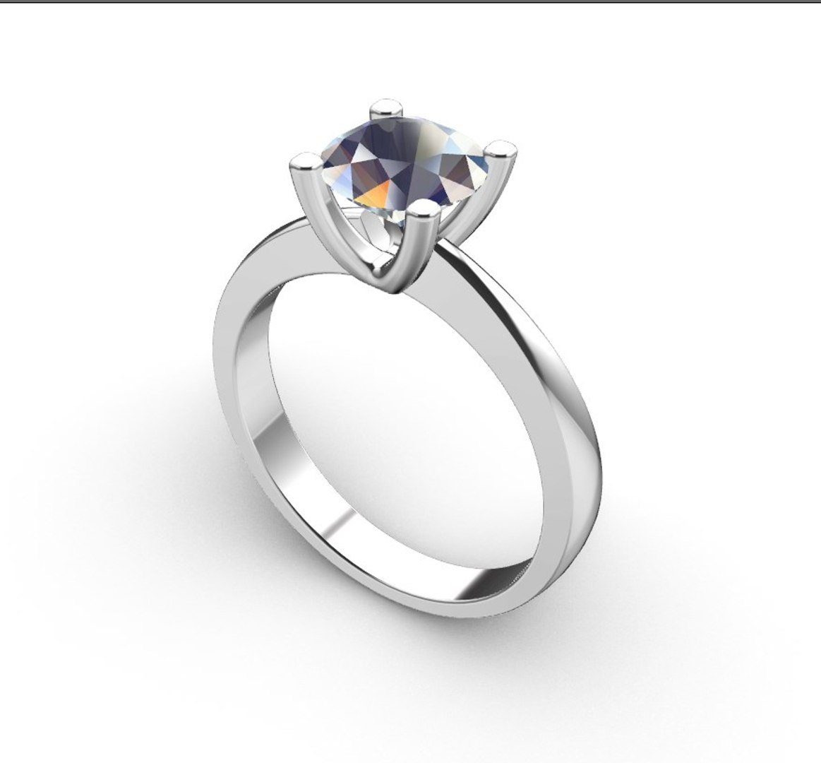 3D solitaire diamond ring cad - TurboSquid 1650445