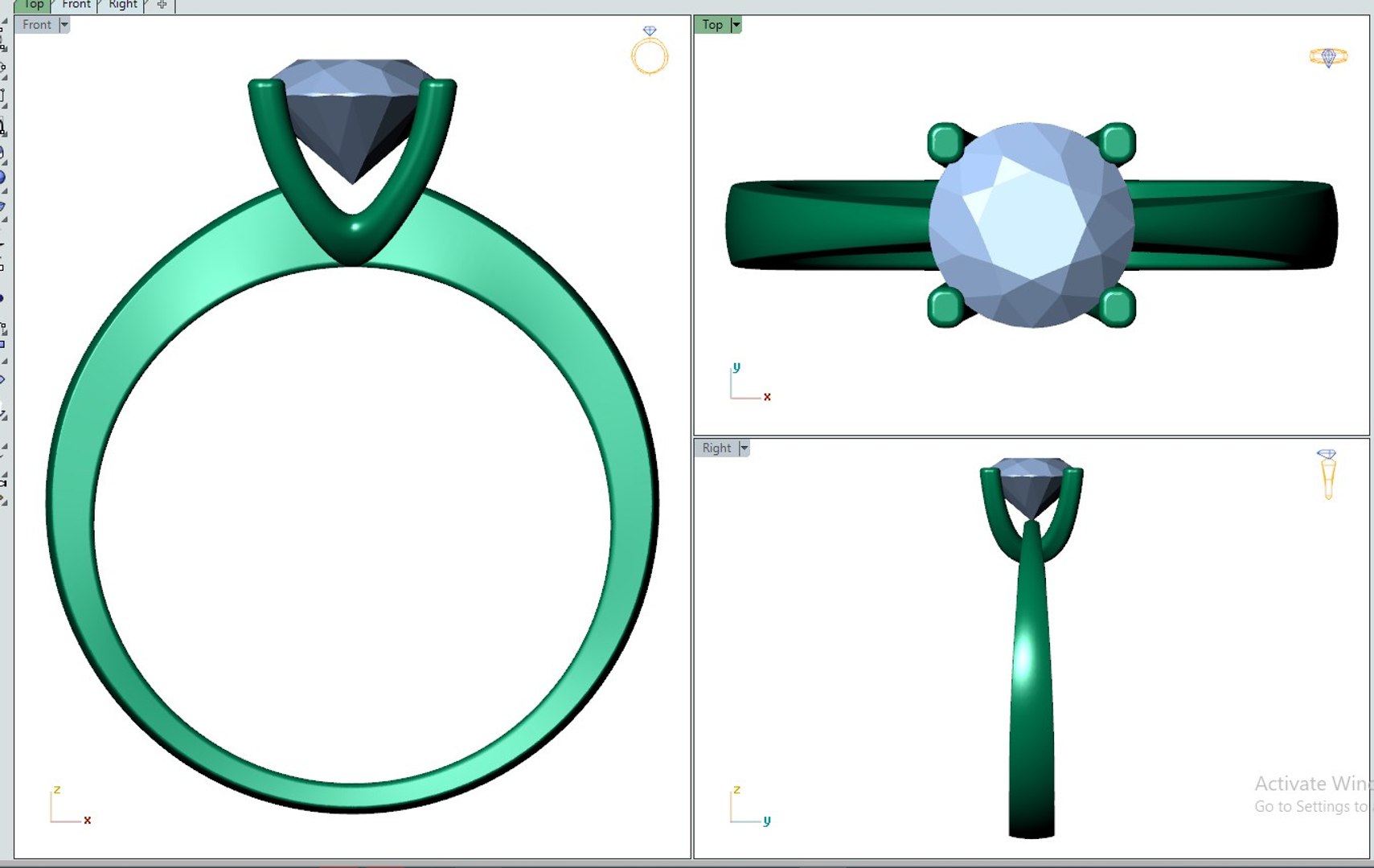3D solitaire diamond ring cad - TurboSquid 1650445