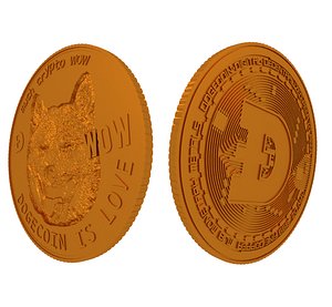 dogecoin coin 3D model