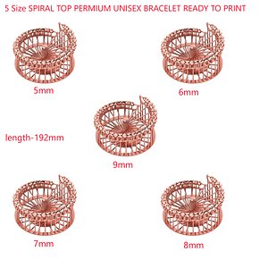 5 Size SPIRAL TOP PERMIUM UNISEX BRACELET FOR JEWLLERY DESIGN