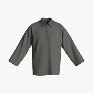 3D Male raglan oversized polo longsleeve