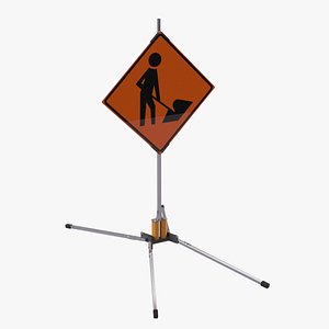 3D Roadside Safety Sign model