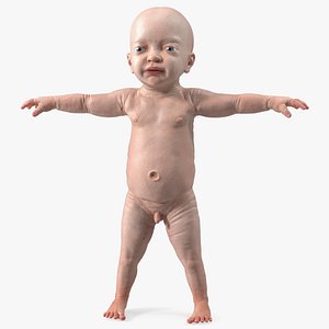 8 Month Baby Boy T-Pose 3D model