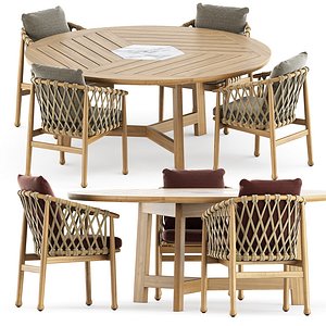 Ginestra outdoor chairs and round table