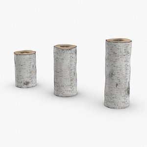 birch-tree-candle-holder- version-with-ribbon-wrapped 3D model