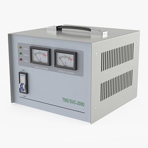 Voltage Stabilizer with Analog Meters Grey