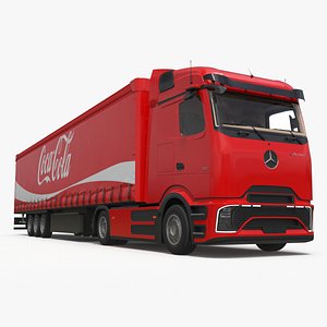 Mercedes Electric Truck with Coca-Cola Trailer 3D