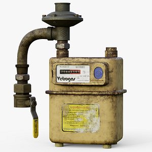 Gas meter game ready PBR 3D