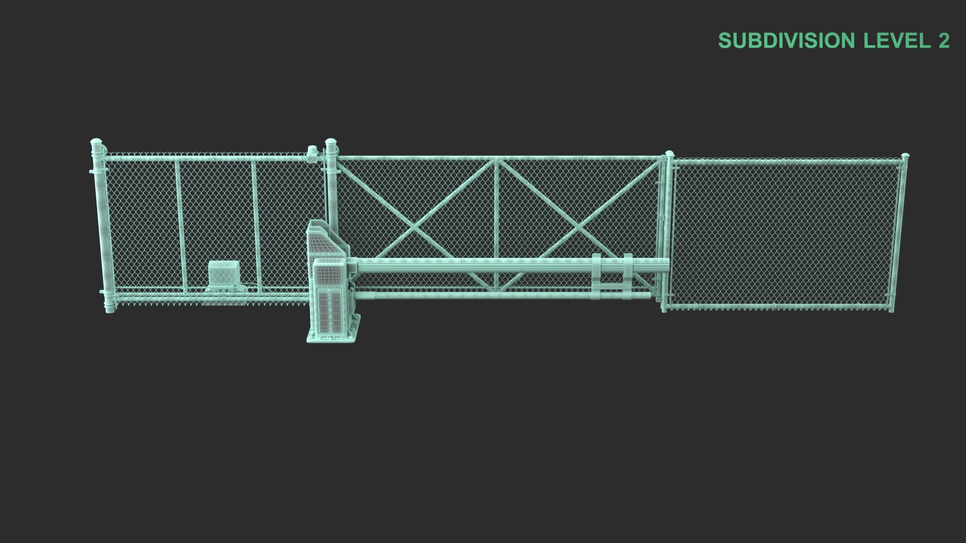 Fence With Automatic Gate 3D Model - TurboSquid 2318816