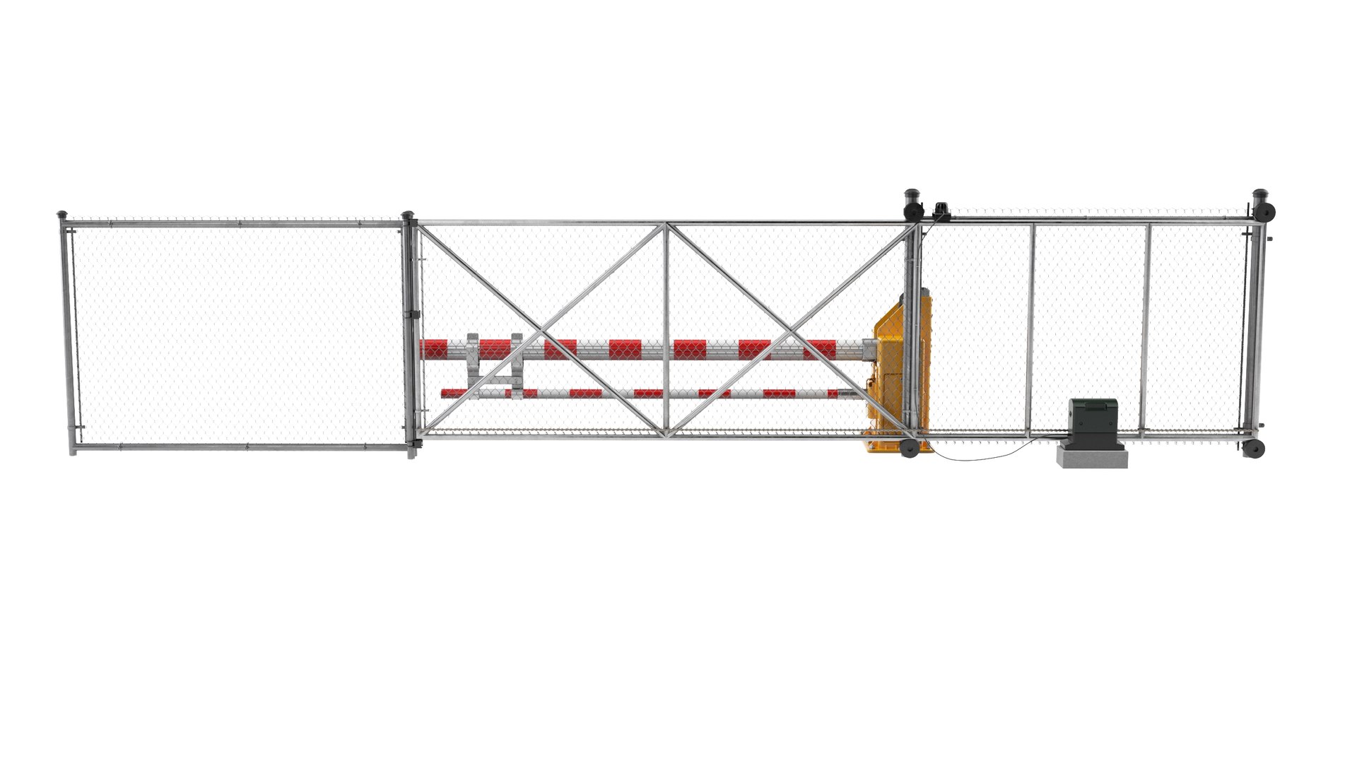Fence With Automatic Gate 3D Model - TurboSquid 2318816