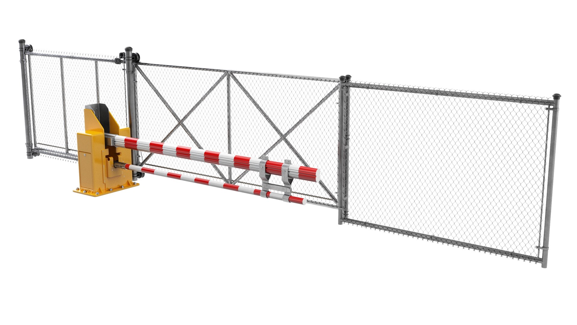 Fence With Automatic Gate 3D Model - TurboSquid 2318816