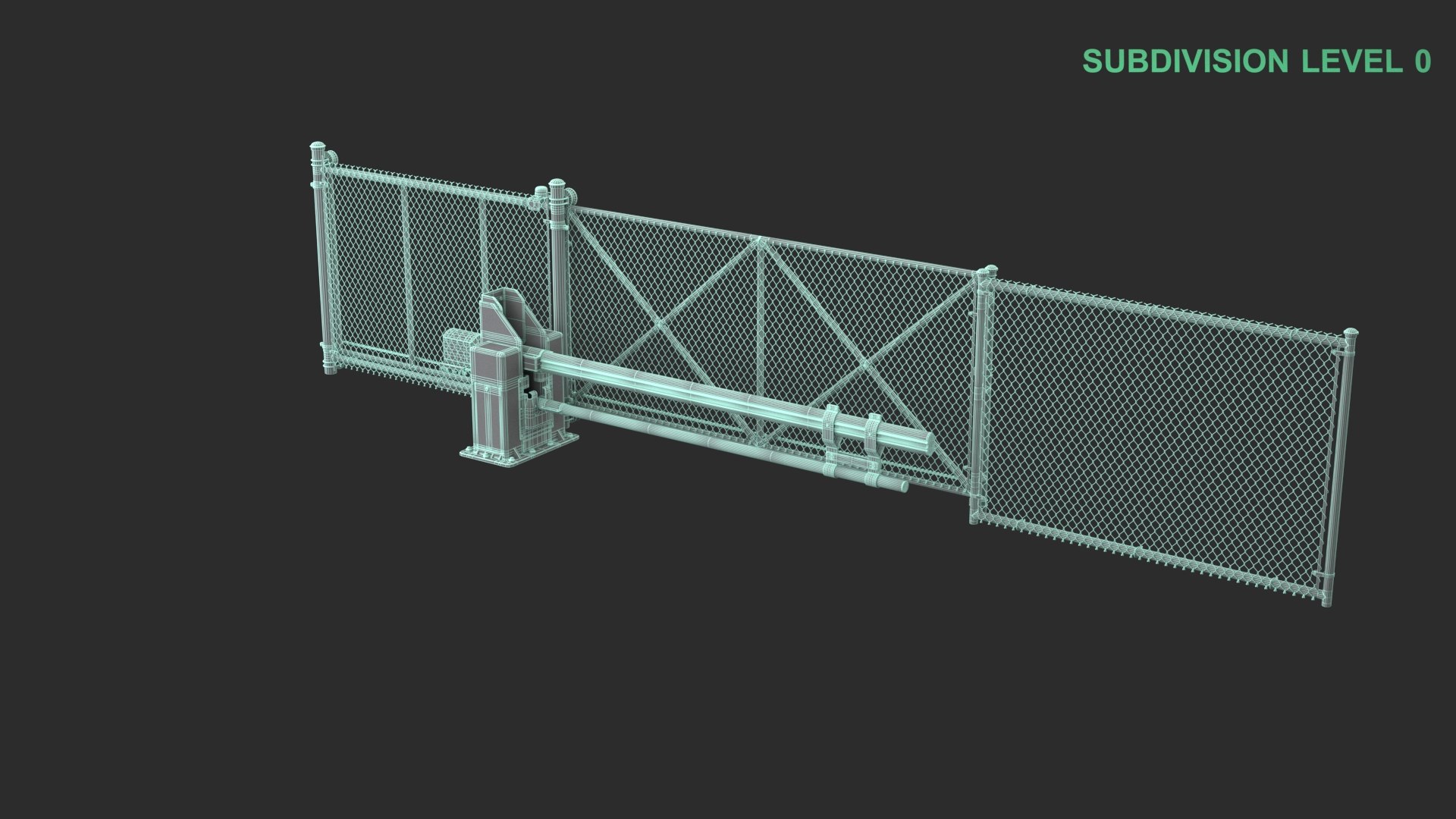 Fence With Automatic Gate 3D Model - TurboSquid 2318816