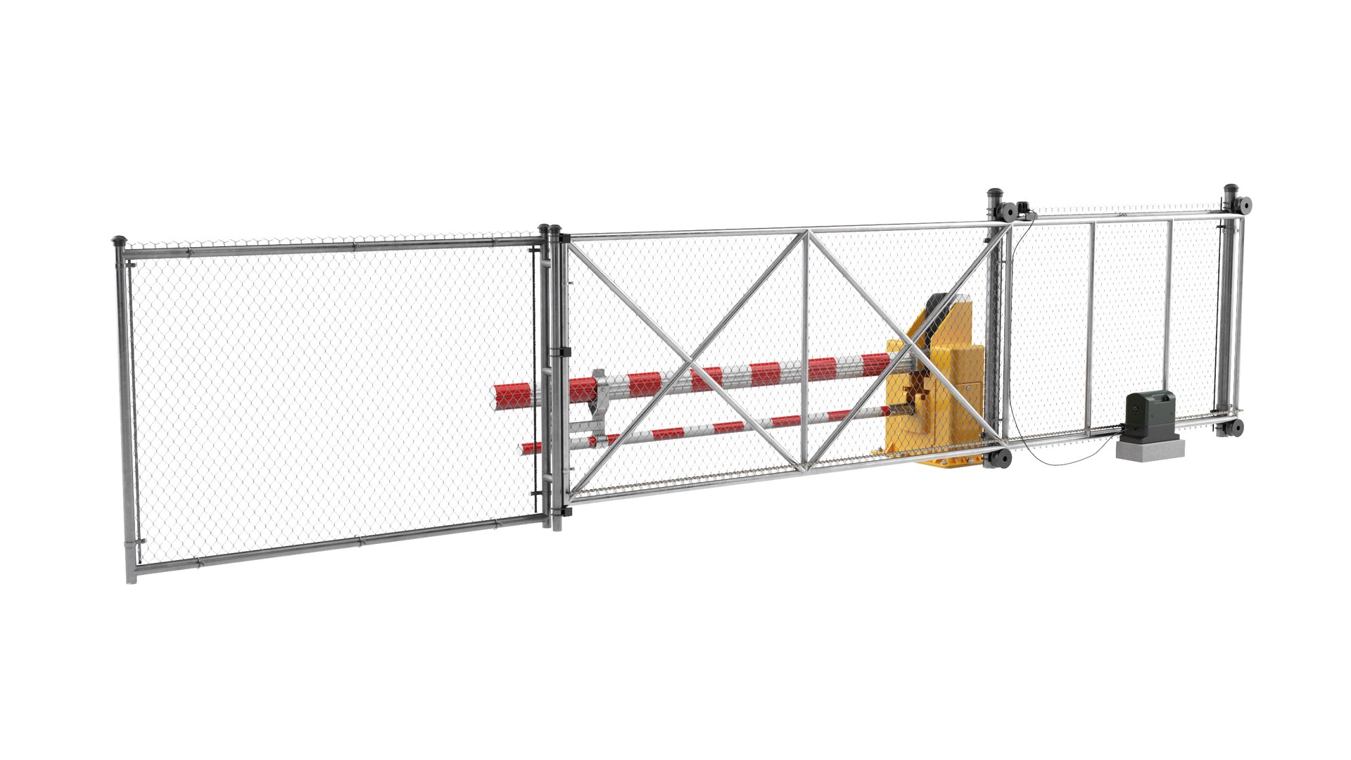 Fence With Automatic Gate 3D Model - TurboSquid 2318816