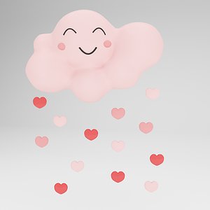 3D HAPPY CARTOON CLOUDY model