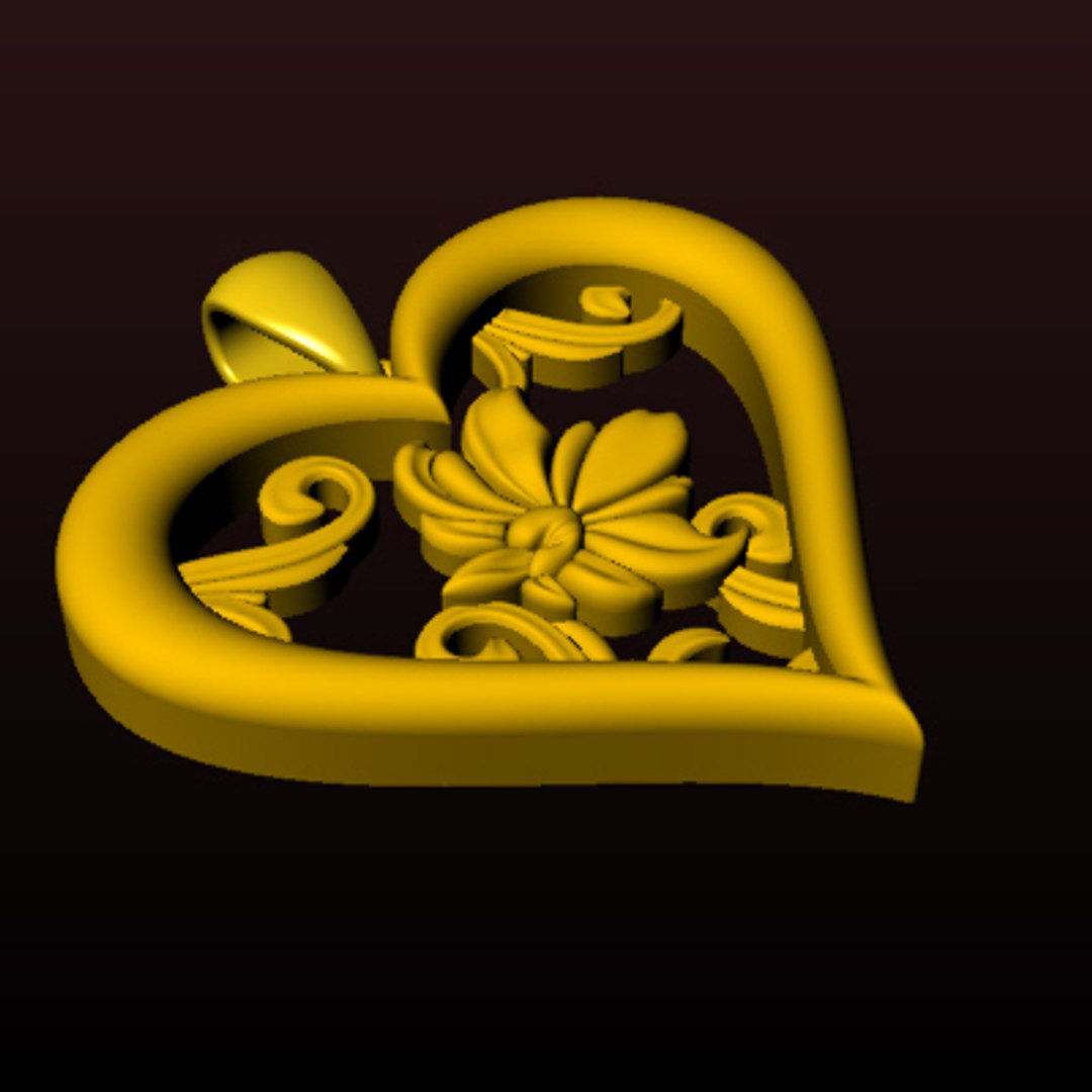 Gold Pendant 3d 3dm