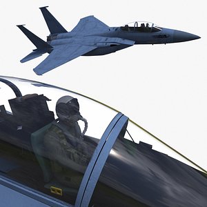 F-15SE Silent Eagle Fighter with Pilot in Flight