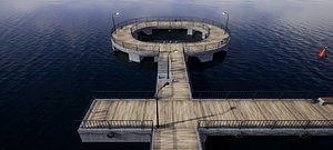 Concrete pier and bridge