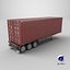Detailed Container Trailer Semi Truck 3D model
