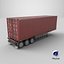 Detailed Container Trailer Semi Truck 3D model