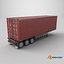 Detailed Container Trailer Semi Truck 3D model