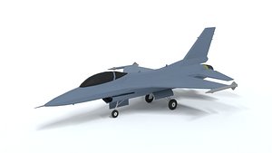 3D Low Poly Cartoon F-16c Fighting Falcon