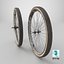 Jeu de roues de vélo vintage beige usagé et sale