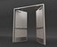rigged double door - 3d model
