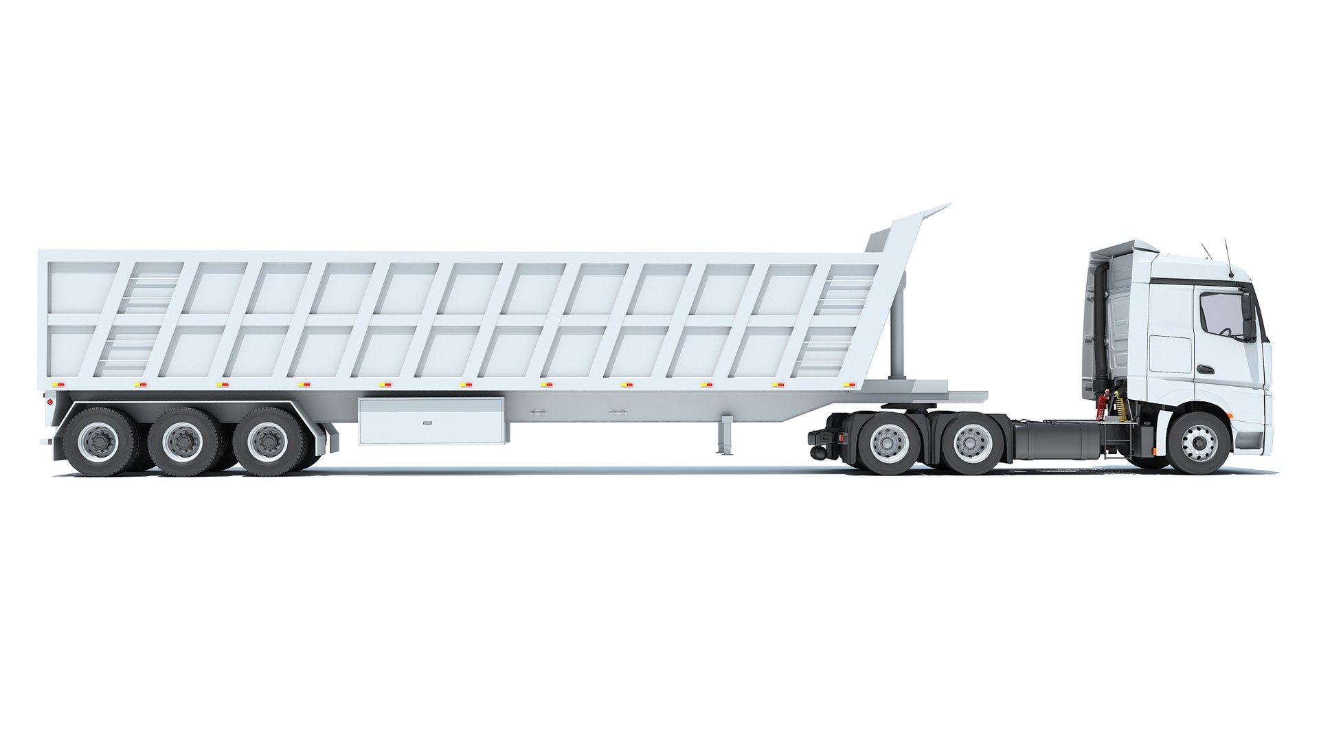 Truck With Tipper Trailer Model - TurboSquid 1900992