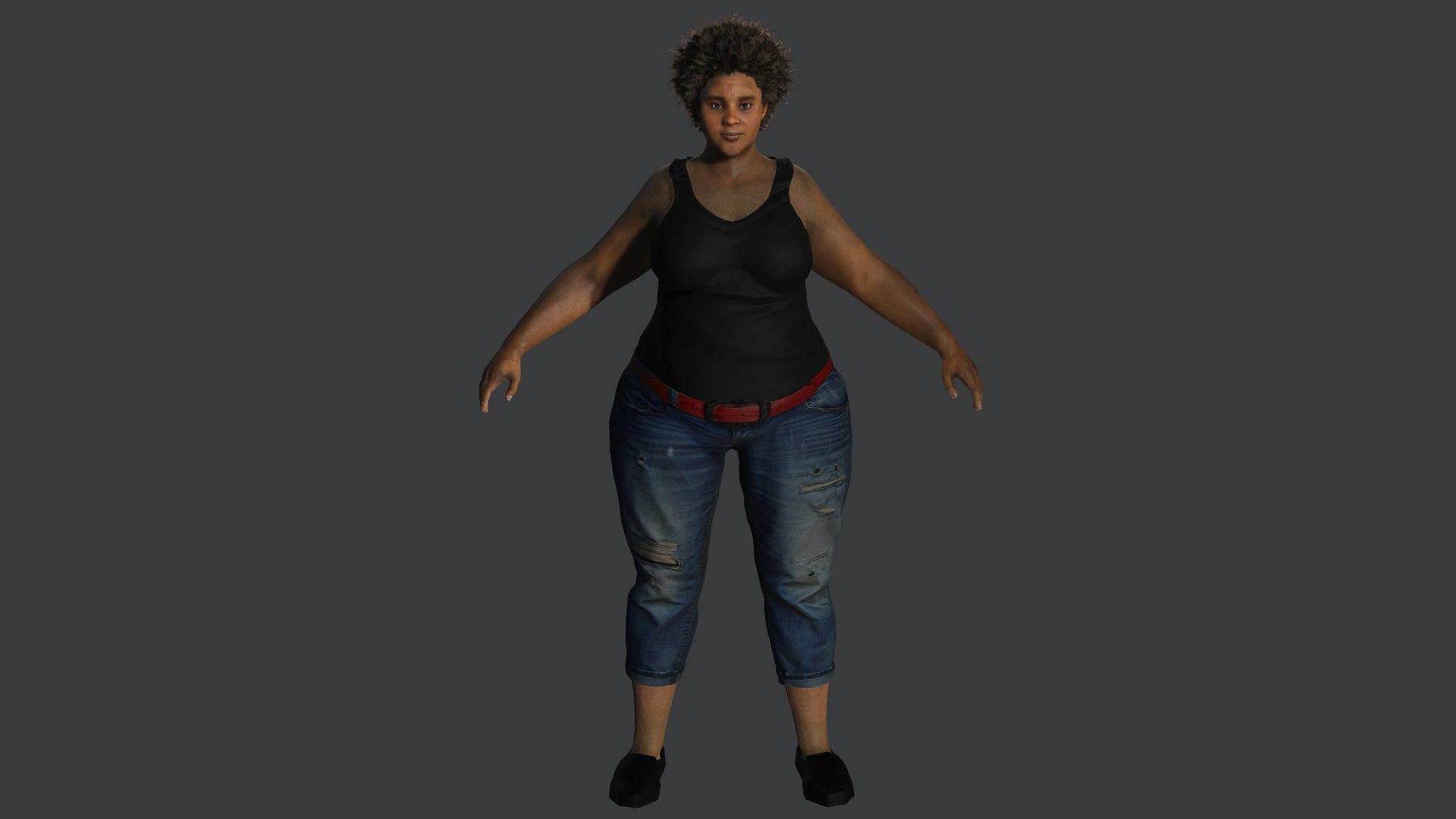 Aaa 3d Realistic Female Character African Fat Woman 3d Model Turbosquid 2232232 5060