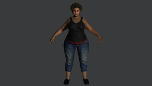 AAA 3D REALISTIC FEMALE CHARACTER - AFRICAN FAT WOMAN