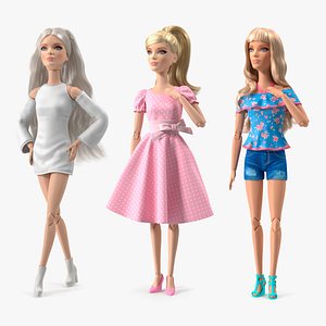 Boneca Barbie sem roupa pose em T Modelo 3D $69 - .3ds .blend .c4d