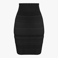 Elegant Black Bodycon Pencil Skirt